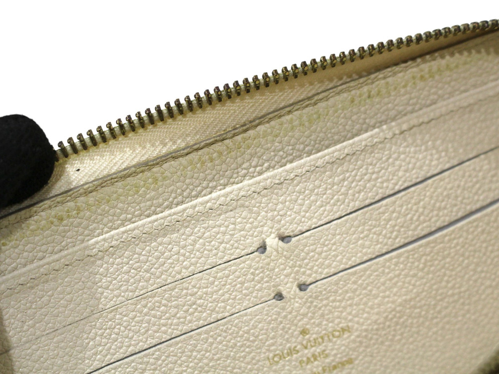 LOUIS VUITTON Zippy Wallet Monogram Empreinte Leather White Zipper Long